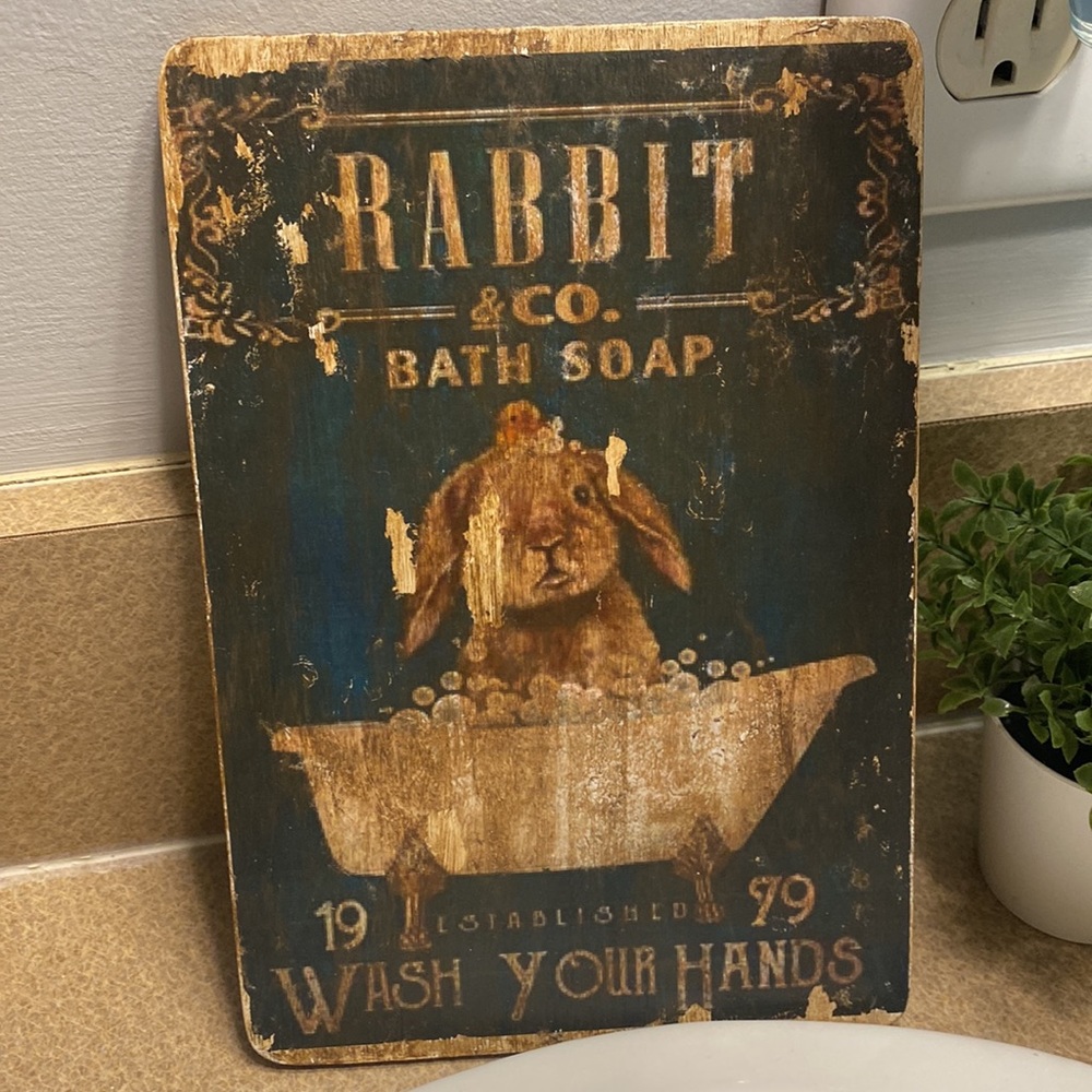 Rabbit Soap Wood Sign - Picture 2 of 2